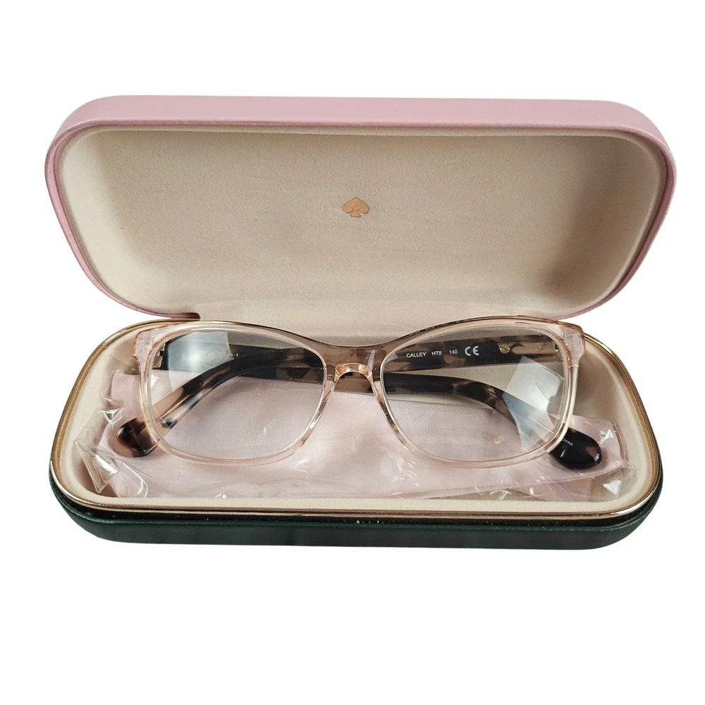 Kate Spade Calley HT8 eyeglasses, transparent pink havana acetate 52‎ 140